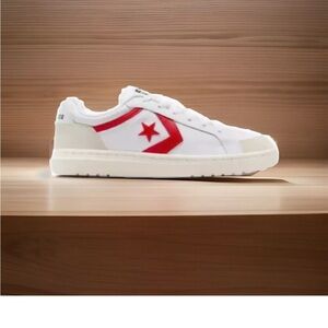 Converse Pro Blaze Classic Leather Shoes Men Size 10 Women 11.5 White Red